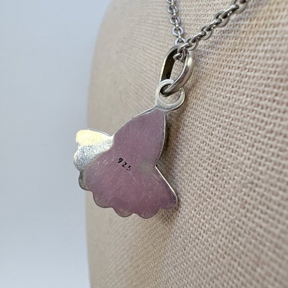 VTG Sterling Silver 925 Teardrop Turquoise Bezel Set Pendant Necklace 22" Length - Picture 6 of 13